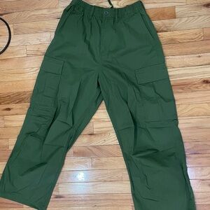 GU Green Cargo parachute Pants